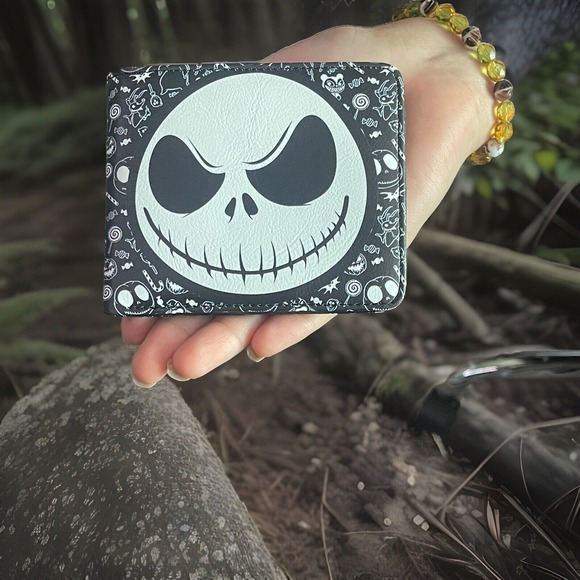 Nightmare Before Christmas Jack Skellington face Bifold Wallet  New - Picture 1 of 7
